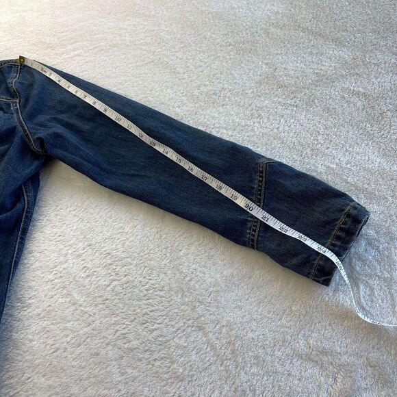 Vintage Old Navy Denim Jean Jacket Womens Sz L Blue Festival Y2K Trucker Western - Picture 12 of 16